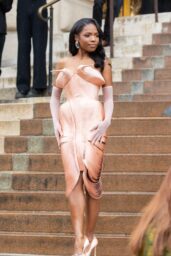 Ryan Destiny Debuts Rosy Chic at Schiaparelli Couture