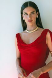 Sara Sampaio Ignites Who What Wear in Fiery Red Gown