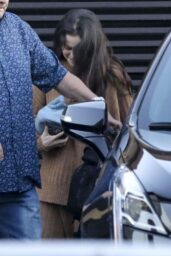Selena Gomez's Casual Nobu Dinner in a Textured Tan Cardigan