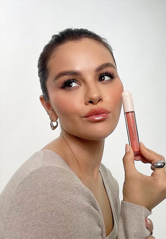 Selena Gomez Unveils Rare Beauty Lip Gloss on Instagram