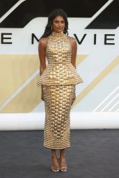Simone Ashley Debuts Gilded Balmain at F1 London Premiere