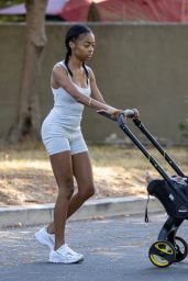 Skai Jackson Debuts Mom-Off-Duty Cool on LA Stroll – July 2025