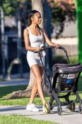 Skai Jackson Debuts Mom-Off-Duty Cool on LA Stroll – July 2025