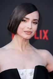 Sofia Carson Commands Premiere in Neo-Classic Gown