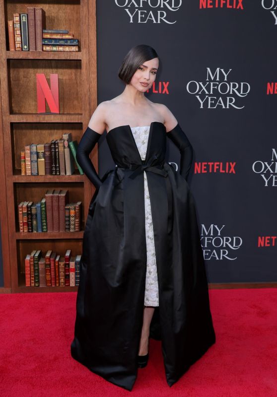 Sofia Carson Commands Premiere in Neo-Classic Gown