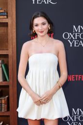 Sophia Woodward Charms in Cream at "My Oxford Year" Premiere