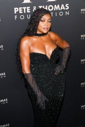 Taraji P. Henson Attends NYC Gala in Beaded Noir Drama