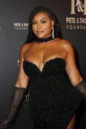 Taraji P. Henson Attends NYC Gala in Beaded Noir Drama