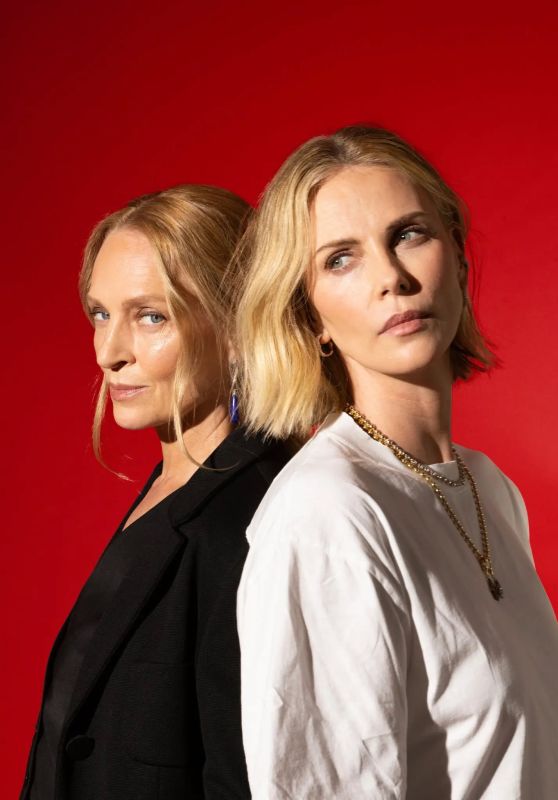 Uma Thurman & Charlize Theron Unveil Striking New York Times Feature