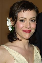 Alyssa Milano’s Ivory Romance at a Post-Grammy Party