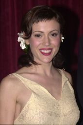 Alyssa Milano’s Ivory Romance at a Post-Grammy Party