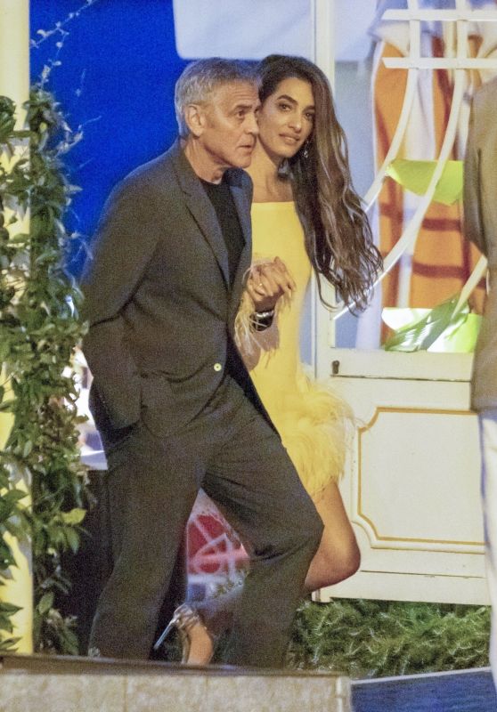 Amal Clooney’s Lake Como Feather Fantasy