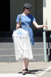 Anne Hathaway Does Chambray Chic in Beverly Hills