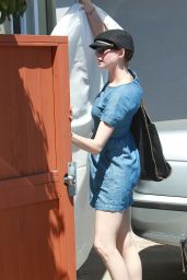 Anne Hathaway Does Chambray Chic in Beverly Hills
