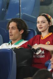 Dove Cameron Attends Serie A Season Opener in Roma Fanwear – Rome 2025