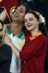 Dove Cameron Attends Serie A Season Opener in Roma Fanwear – Rome 2025