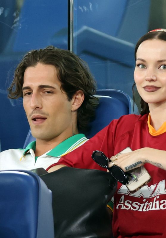 Dove Cameron Attends Serie A Season Opener in Roma Fanwear – Rome 2025