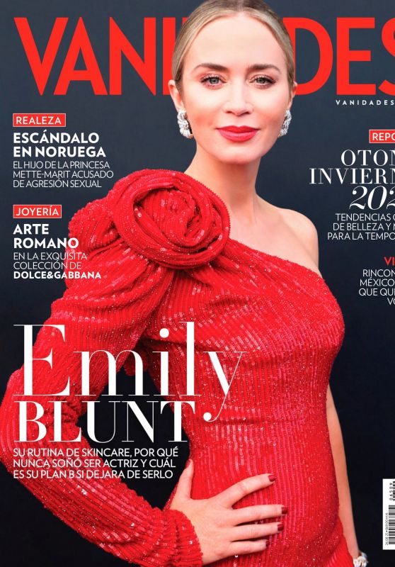 Emily Blunt Unveils Scarlet Sculptural Glamour for Vanidades Mexico 2025