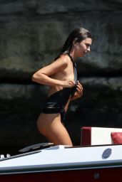 Emily Ratajkowski - Soaks up the Mediterranean Sun in a Thong-Cut Swimsuit