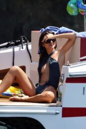 Emily Ratajkowski - Soaks up the Mediterranean Sun in a Thong-Cut Swimsuit