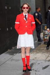 Emma Myers Debuts Bold Preppy Look for GMA