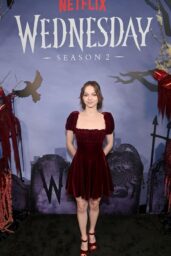 Emma Myers Debuts Gothic Glamour for 'Wednesday' Premiere