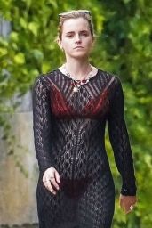 Emma Watson Walks Her Own Path in a Sheer Lace Dress