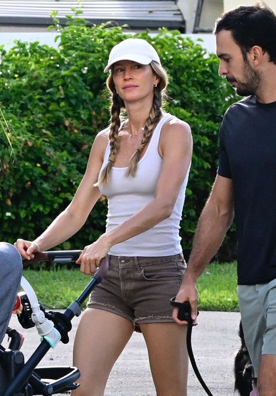 Gisele Bündchen Walks Miami with Joaquim Valente and Baby River