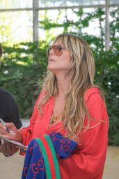 Heidi Klum Arrives in Bold Gucci Color at Venice Film Festival 2025