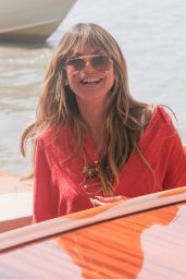 Heidi Klum Arrives in Bold Gucci Color at Venice Film Festival 2025