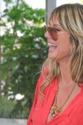 Heidi Klum Arrives in Bold Gucci Color at Venice Film Festival 2025