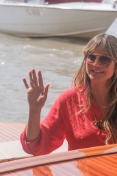 Heidi Klum Arrives in Bold Gucci Color at Venice Film Festival 2025
