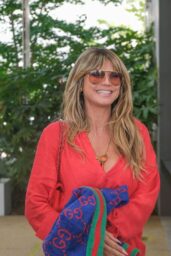 Heidi Klum Arrives in Bold Gucci Color at Venice Film Festival 2025