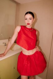 Hermione Corfield’s Ruby-Red High-Fashion Photoshoot