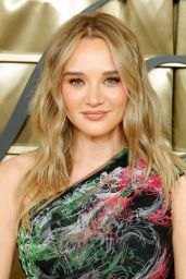 Hunter King Attends Gracie Awards in Ziad Ghanem Whiplash Chic