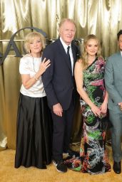 Hunter King Attends Gracie Awards in Ziad Ghanem Whiplash Chic