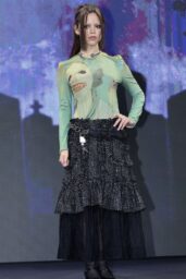 Jenna Ortega's Whimsical Goth Look in Seoul