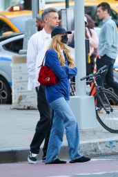 Jennifer Lawrence - Debuts a Crimson Pop for NYC Date Night