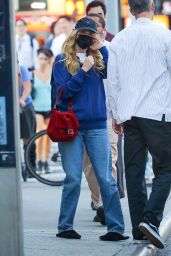 Jennifer Lawrence - Debuts a Crimson Pop for NYC Date Night