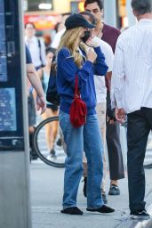 Jennifer Lawrence - Debuts a Crimson Pop for NYC Date Night