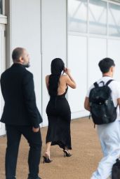 Kim Kardashian debuts whiplash chic at Venice Film Festival airport arrival