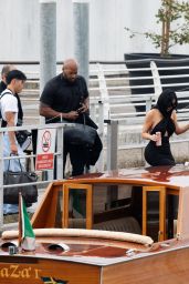 Kim Kardashian debuts whiplash chic at Venice Film Festival airport arrival