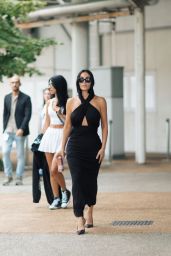 Kim Kardashian debuts whiplash chic at Venice Film Festival airport arrival