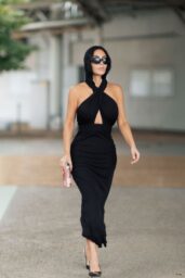 Kim Kardashian debuts whiplash chic at Venice Film Festival airport arrival