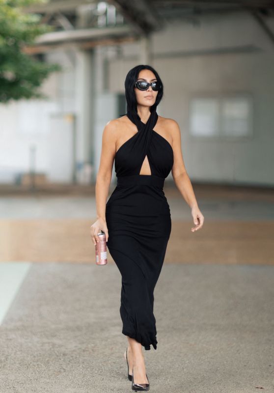 Kim Kardashian debuts whiplash chic at Venice Film Festival airport arrival
