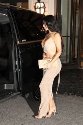 Kim Kardashian - Unveils Roman Suede Chic