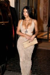 Kim Kardashian - Unveils Roman Suede Chic