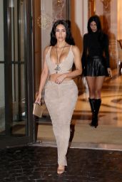 Kim Kardashian - Unveils Roman Suede Chic