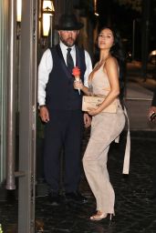 Kim Kardashian - Unveils Roman Suede Chic