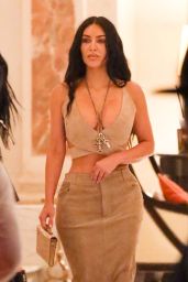 Kim Kardashian - Unveils Roman Suede Chic